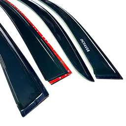 Дефлектори вікон вітровики для Skoda Octavia A5 2004-2014 Liftback Хетчбек Гнучкі (Acrylic) - мініатюра 2
