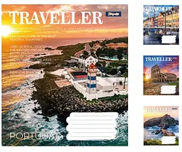 
Зошити учнівські 60 аркушів лінія. 1В Traveller 10 шт. в упаковці