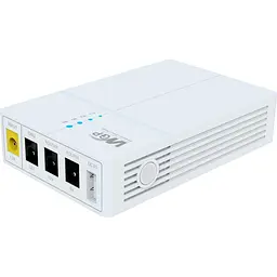Джерело безперебійного живлення для роутера WGP UPS RCI 302, біле, 13500 мА·год (27 Вт·год), 2xDC (12 В/2 А), 1xDC (9 В/1 А), 1xUSB (5 В/3 А)