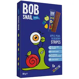 Цукерка фруктово-ягідна Bob Snail Яблучно-Грушево-Чорничний страйп 84 г (6 шт. х 14 г)