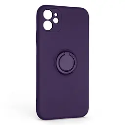 Силиконовый чехол для Apple iPhone 11, Icon Ring, фиолетовый, панель-накладка, с кольцом-подставкой на 360°, противоударный, возможность использования магнитных держателей, ArmorStandart (ARM68646)