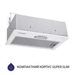Витяжка повновбудована Minola HBI 5214 WH 700 LED - мініатюра 2