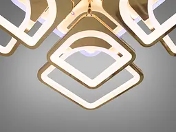 Люстра стельова LED Diasha 8060/4+4G, 190W, 3200K-6500K, золото, сучасний стиль для дому - мініатюра 6
