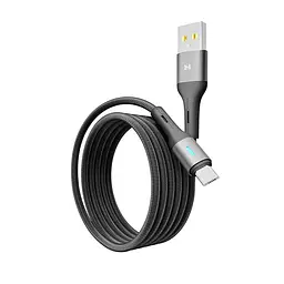 Кабель для заряджання та обміну даними USB Yoki YK-LE17 LED Series USB/MicroUSB 60W 3A/20V 1.2 m Black - мініатюра 5