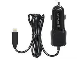 Автомобільний зарядний пристрій REAL-EL CA-17 (2USB, 2.1A) Black + кабель Lightning - мініатюра 6