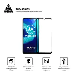 Захисне скло на Motorola G8 Power Lite з олеофобним покриттям, Pro, повне проклеювання, антистатичний і пиловідштовхуючий шар, 9H, самоклеючеся, 2.5D, на весь екран, антистатичний клей, ArmorStandart (ARM57781) - мініатюра 2