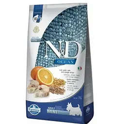 Сухий корм Фарміна N&D Low Grain Ocean ADULT MINI з тріскою та апельсином 2.5 кг