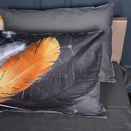 Дитячий комплект постільної білизни MirSon Сатин 22-1381 Black and Feathered 110х140 см темно-сірий (2200010477160) - мініатюра 5