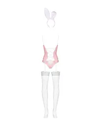 Еротичний костюм зайчика Obsessive Bunny suit 4 pcs costume pink L/XL, рожевий, топ з підв’язками