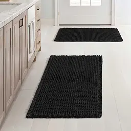 Набір килимків для ванної /туалету вафельний Lovely Svi 2шт: 50 x 80 см Чорний (1217255)