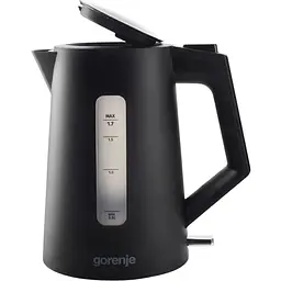 Gorenje Електрочайник 1.7 л, Strix контроль, чорний матовий