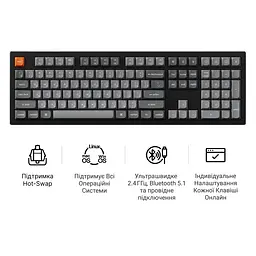 Клавіатура бездротова Keychron K10 Max Keychron Super Banana Switch Black RGB (K10M-H4-UA) - мініатюра 8