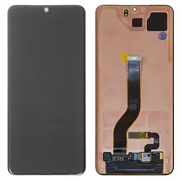 Дисплей Samsung G985 Galaxy S20 Plus, G986 Galaxy S20 Plus 5G, чорний, без рамки, Оригінал (переклеєне скло)