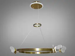 Підвісний світильник LED Diasha 6185G Метелик, 35W, золото, сучасний стиль, висота 185 см, діаметр 65 см - мініатюра 2