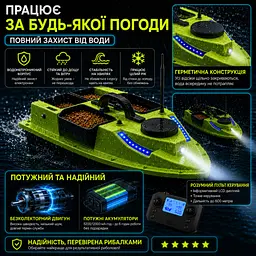 Прикормочний кораблик для риболовлі з GPS на 99 точок, до 2 кг, дальність 600 м - мініатюра 10