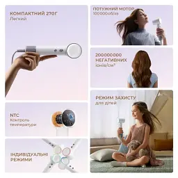 Фен DREAME Hair MINI Pink (AHG11AP) - мініатюра 2