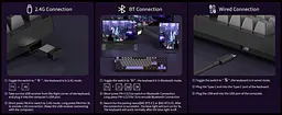 Клавіатура MageGee Light 87 RGB Blue Whale Switch Wireless (6971969728721-UA) Dark Purple (G-000003945) - мініатюра 14
