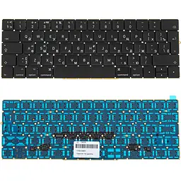 Клавіатура для ноутбука APPLE (MacBook Pro Retina: A1706 A1707 (2016-2017)) rus чорний BIG Enter підсвічування клавіш