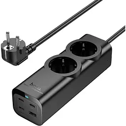 Мережевий фільтр Hoco NS10 Wisdom Black (638500) [154063] - мініатюра 4