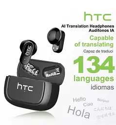 Інтелектуальні навушники-перекладачі HTC NE51 AI Бездротові навушники Bluetooth/ Переклад у режимі реального часу  - мініатюра 2