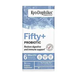 Вітамінно-мінеральний комплекс Kyolic Пробіотик, 6 млрд КУО, Kyo-Dophilus, Fifty+Probiotic, 6 Billion CFU, 30 вегет (WAK62043)