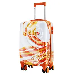 Валіза мала Semi Line T5655-1 20 дюймів Polycarbonate/ABS 4 подвійні колеса Білий з помаранчевим принтом - мініатюра 3