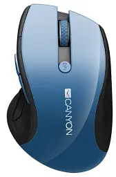 Миша бездротова Canyon MW-01, темно-синій/чорний, USB, оптична, синій LED-сенсор, 2.4 GHz, 1000/1200/1600 dpi, 6 кнопок,