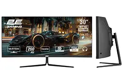 Монітор 2E GAMING 30" G3024B 2xHDMI DP Audio VA 2560x1080 21:9 200Hz 1ms CURVED FreeSync teh0014243 - мініатюра 2