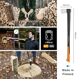Сокира-колун Fiskars X27, XXL - 96.4 см, 2.6 кг, 122503 (1015644) - мініатюра 4