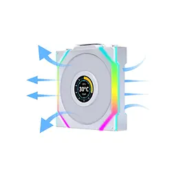 Кулер до корпусу Lian Li Uni Fan SL WIRELESS LCD Reverse, 120-1 (G99.12RSLLCD1W1W.00) - мініатюра 7