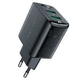 Мережевий зарядний пристрій Acefast A33 2 USB QC 18W чорний