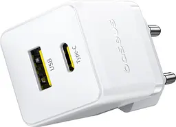 Мережевий зарядний пристрій Baseus Palm C+U 30W EU with USB-C to USB-C cable white (P1011160A213-01) - мініатюра 4
