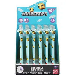 Ручка гелева пиши-стирай Yes Minecraft Spring 1 0.5 мм синя (420396) - мініатюра 3