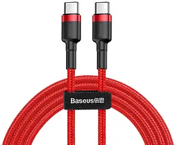 Кабель Baseus Cafule Type-C to Type-C PD 2.0 60W (2m) red (CATKLF-H09)