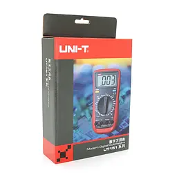 Мультиметр UNI-T UT151C Вимірювання: V (AC/DC), A (AC/DC), Ω, F, °C/°F. Функції: Data Hold, продзвонювання, тест діодів. - мініатюра 2