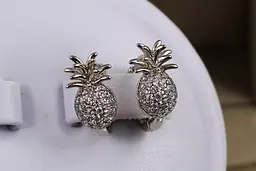 Серьги детские Xuping Jewelry ананас 1.2 см серебристые - миниатюра 2