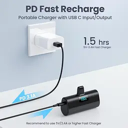 Мініпортативний зарядний пристрій Power Bank для iPhone, оновлений акумулятор для швидкого заряджання 5200 мА·год 20 Вт PD - мініатюра 2