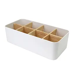 Органайзер для дрібниць MVM, білий з деревом (FH-03 WHITE/WOOD) - мініатюра 2