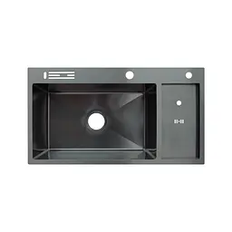 Кухонна мийка з нержавіючої сталі Zerix ZH8245-SET-08 Micro Decor Graphite ZM5594, Графит - мініатюра 2