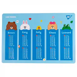 Подкладка для стола Yes Line Friends Таблица умножения голубая (492174)