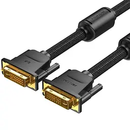 Кабель DVI-D 24M - 24M, 8.0 м, 2K 60Hz оплетки, с ферритами Vention
