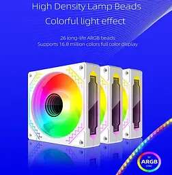 Вентилятор Coolmoon 120мм CM-W12-W Forward (CM-W12-W-F) White - мініатюра 2