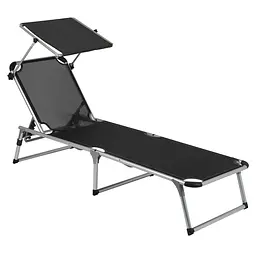 Ліжко розкладне Bo-Camp Sun Lounger With Sunscreen 5 Positions Black (1304460) - мініатюра 3