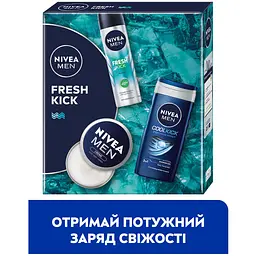 Набір чоловічий Nivea Men Fresh Kick 2024: Гель для душа 250 мл + Антиперспірант 150 мл + Крем для обличчя 75 мл - мініатюра 2