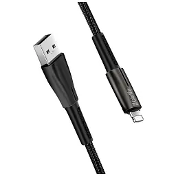 Дата кабель USB 2.0 AM to Lightning 1.0m zinc alloy + led black ColorWay (CW-CBUL035-BK) - мініатюра 5
