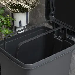 Відро для сміття MBM My Home з кришкою та педаллю 45 л антрацит (BIN-01 45L ANTHRACITE) - мініатюра 15
