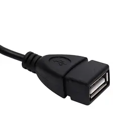 Кабель OTG черный переходник OTG USB Micro USB 10см OTG переходник с Микро ЮСБ на ЮСБ - миниатюра 3