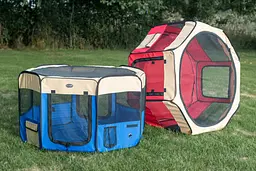 Вольєр-манеж для цуценят SenFul Foldable Pet Play Pen, синій з бежевим - мініатюра 6