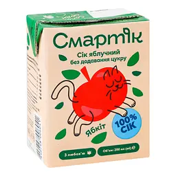 Сік Смартік Яблучний, освітлений, 200 мл (1999666) - мініатюра 2