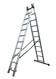 Драбина алюмінієва трисекційна GTM KME311 3x11 сходинок 2.99-7.31м (KME311) (39948) - мініатюра 2
